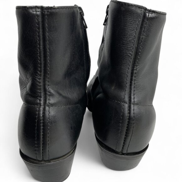 Laredo Leather Black Zip Vintage Western Biker Cowboy Ankle Boots Men's 9 EW - Picture 9 of 12